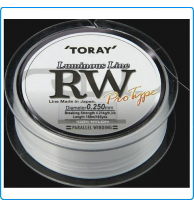 LENZA TORAY RW LUMINOUS LINE 150MT 0.305mm 5.99Kg COLORE LW BIANCO FLUO SPINNING