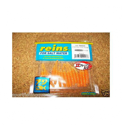 "VERMI SOFT BAITS REINS AJI RINGER 1.5"" 4cm col R413 CHIKA ORANGE 15PZ"