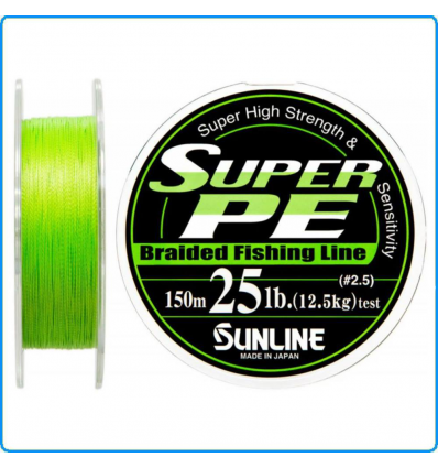 DYNEEMA SUPER PE SUNLINE 25lb 0.26mm 150mt 12.5KG color Green SPINNING SALTWATER