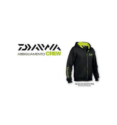 FELPA DAIWA CREW CON CAPPUCCIO BLACK/LIME TAGLIA XL