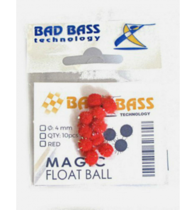 ATTRATTORI BAD BASS MAGIC FLOAT BALL COLORE RED 4mm PER TERMINALI CONF 10PZ