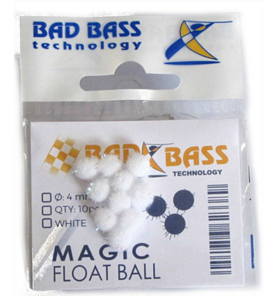 ATTRATTORI BAD BASS MAGIC FLOAT BALL COLORE WHITE 4mm PER TERMINALI CONF 10PZ