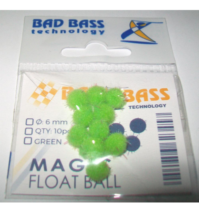 ATTRATTORI BAD BASS MAGIC FLOAT BALL COLORE GREEN 6mm PER TERMINALI CONF 10PZ