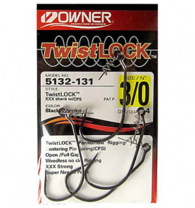 AMI HOOK OWNER 5132 TWISTLOCK SUPER NEEDLE POINT BLACK CHROME STRONG N 3/0 PZ 4