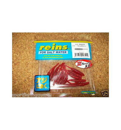 "VERMI SOFT BAITS REINS AJI RINGER 1.5"" 4cm col R310 STRAWBERRY 15PZ"