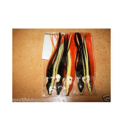 OCTOPUS TRAINA CM9 BLACK ORANGE YELLOW CONF 5PZ PESCA BARCA LAMPUGHE PALAMITE