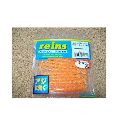 "VERMI SOFT BAITS REINS AJI RINGER PRO 3"" 7cm col R413 CHIKA ORANGE 12PZ"