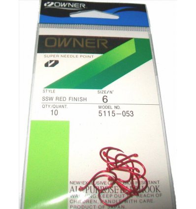 AMI HOOK OWNER 5115 SSW EYE SUPER NEEDLE POINT RED OCCHIELLO N6 PEZZI 10