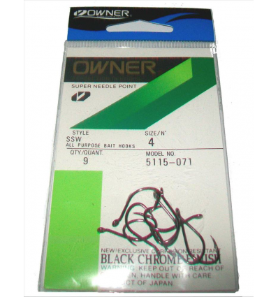 AMI HOOK OWNER 5115 SSW EYE SUPER NEEDLE POINT BLACK CHROME OCCHIELLO N4 PZ 9