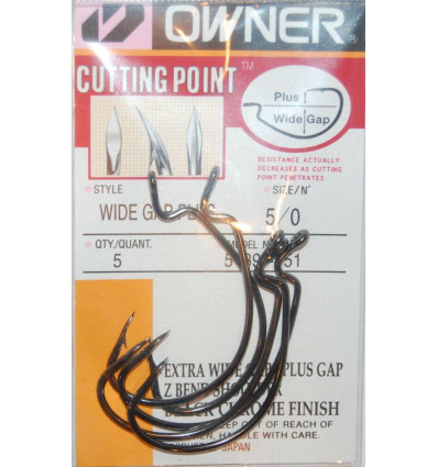 AMI HOOK OWNER 5139 WIDE GAP PLUS CUTTING POINT BLACK CHROME N 1/0 PZ 6