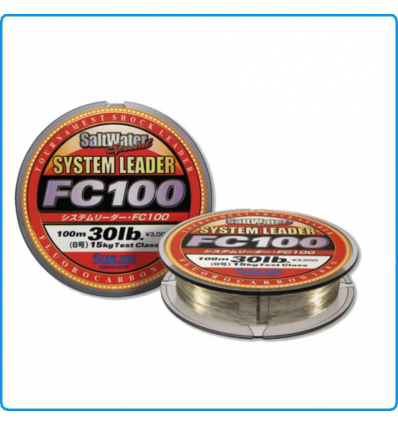 Fluorocarbon 100% Sunline FC100 System Leader 30mt 55Lb 27.5Kg colore neutro