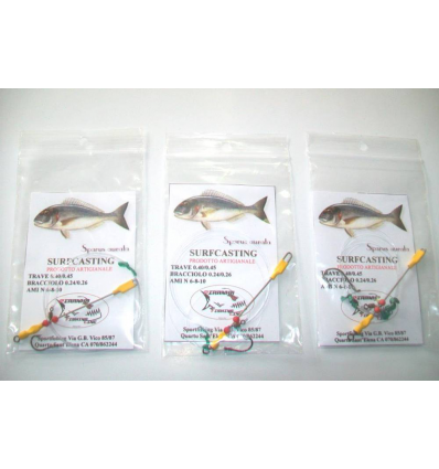 SURFCASTING 3 TERMINALI 1AMO CON TRAVETTO YELLOW 8CM PER SARAGHI E SPIGOLE