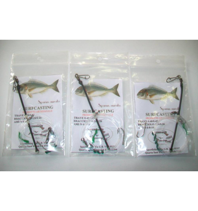 SURFCASTING 3 TERMINALI 1AMO CON TRAVETTO BLACK 11CM PER SARAGHI ORATE SPIGOLE