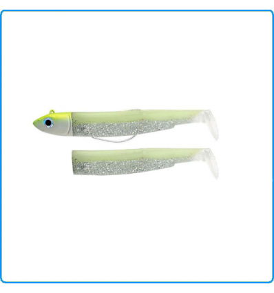 BLACK MINNOW FIIISH 120mm TAGLIA N3 COMBO OFFSHORE 25+10g COLOR WHITE PHOSPHO