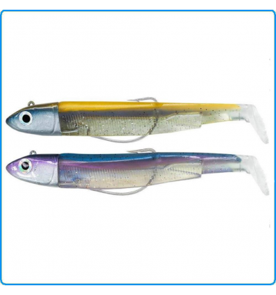 BLACK MINNOW FIIISH 120mm 2COMBO OFFSHORE 25+10g COLOR OR/BLEU RAINBOW + RATTLE