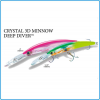 ARTIFICIALE YO-ZURI CRYSTAL MINNOW 3D DEEP DIVER 150mm 40g GHBR TRAINA RICCIOLA