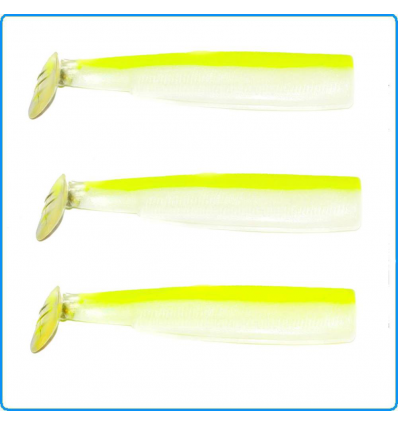 BLACK MINNOW FIIISH SHAD N5 160mm JAUNE BLANC FLUO PESCA BARCA SPINNING VERTICAL 