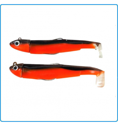 BLACK MINNOW FIIISH 70mm 2COMBO SHORE 3g OFFSHORE 6g RED SPINNING LAGO FIUME