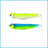 BLACK MINNOW FIIISH 90mm 2COMBO SEARCH 8g JAUNEFLUO SLEEPY GREEN PESCA SPINNING