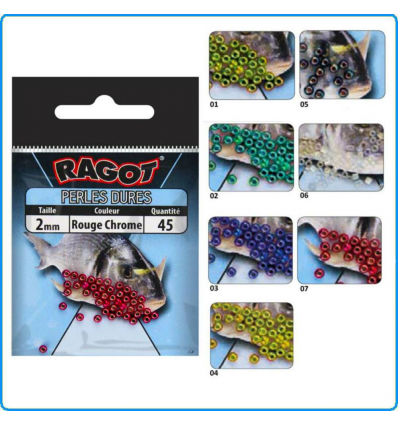 PERLINE MICRO DURE RAGOT 1.5mm ROSSO MONTAGGIO FINALI GARA SURFCASTING BOLENTINO