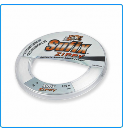 FILO PESCA SUFIX ZIPPY SUPPLE SHOCK LEADER 0.60mm 50LB 100m 24KG CLEAR DA FINALI