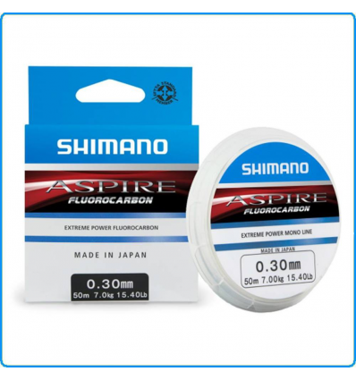 FILO SHIMANO ASPIRE FLUOROCARBON 50m 0.18mm 2.50KG PER BOLOGNESE FEEDER INGLESE