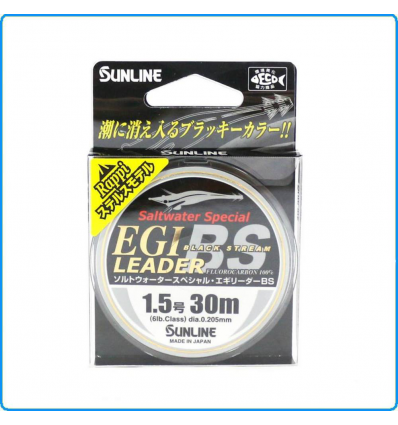 FLUOROCARBON SUNLINE EGI LEADER BS SALTWATER SPECIAL 0.26mm 10LB 30m PESCA EGING