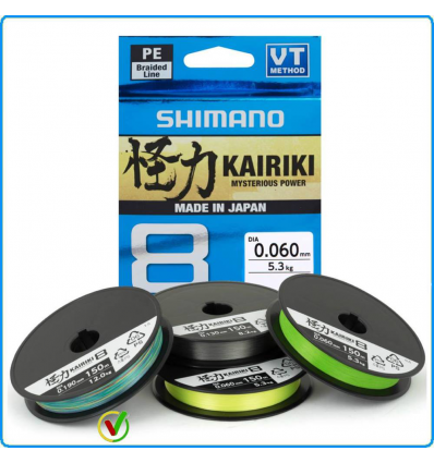 TRECCIATO PE BRAID SHIMANO KAIRIKI 8 300m 0.16mm 10.3Kg MULTICOLOR SPINNING MARE