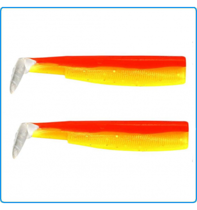 BLACK MINNOW FIIISH SHAD N6 200mm JAUNE ORANGE FLUO PESCA BARCA DENTICI PARAGHI