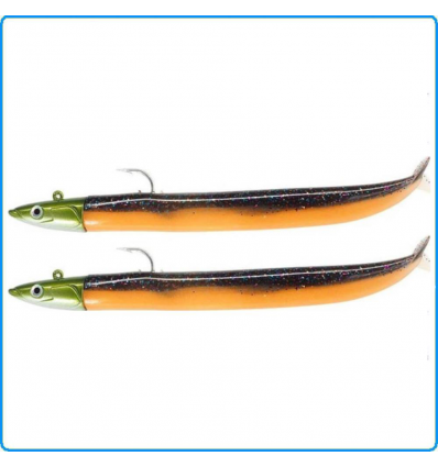 ARTIFICIALE FIIISH CRAZY SAND EEL 2 COMBOS 12Cm 15g OFF SHORE DARK EEL SPINNING