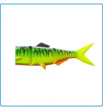 ESCA GOMMA SILICONICA SPINNING MARE LAGO SOFT LURE SWIMBAIT CODA 18CM FIRE TIGER