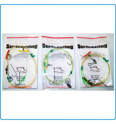 SURFCASTING SET TRE TERMINALI MIMETICI 2AMI PESCA IN MARE MORMORE SARAGHI ORATE