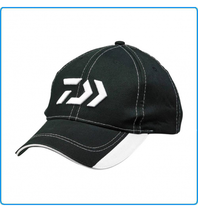 CAPPELLINO UOMO CON VISIERA BERRETTO SPORTIVO PESCA MARE LAGO DAIWA BLACK WHITE