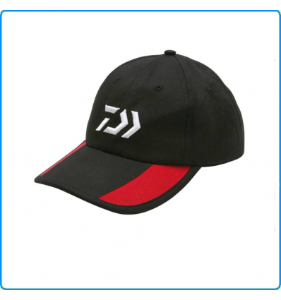 CAPPELLINO UOMO CON VISIERA BERRETTO PESCA SPORT MARE LAGO FIUME DAIWA RED BLACK