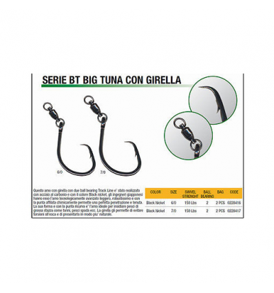 AMI TRACKLINE BIGTUNA B/N CON GIRELLA N7 AMO 7/0 150LBS CONF 2PZ MADE IN JAPAN