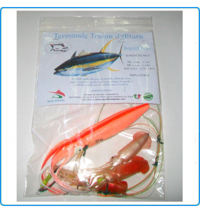 FINALE SQUID BAIT 24CM KAJIKI19 ORANGE TRAINA ALTURA TONNO SPADA MARLIN BIANCO