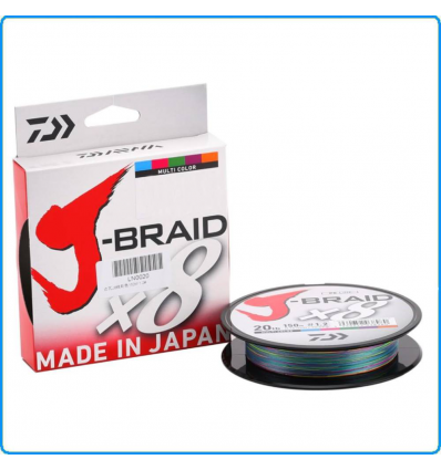 TRECCIATO DAIWA JBRAID X8 0.18mm 300m 12KG 26LB MULTICOLOR PESCA EGING SPINNING