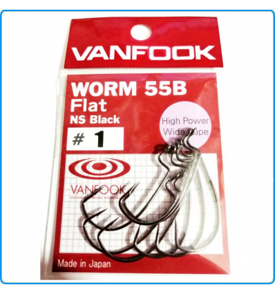 AMI VANFOOK WORM 55B FLAT NS BLACK N1 PESCA LAGO FIUME SPINNING BLACKBASS LUCCIO