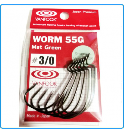 AMI VANFOOK WORM 55G MAT GREEN 3/0 SPINNING PESCA BLACKBASS LUCCIO TROTA SPIGOLA