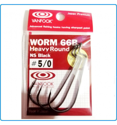 AMI VANFOOK WORM 66B NS BLACK 5/0 PESCA SPINNING DA PERSICO BLACKBASS SPIGOLA