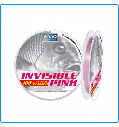 FILO FLUOROCARBON ASSO INVISIBLE PINK 30m 0.70mm 30.5KG PESCA BOLENTINO TRAINA