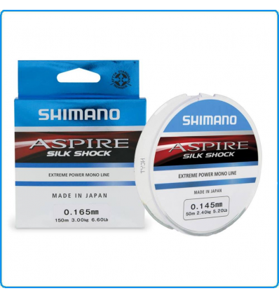 FILO SHIMANO ASPIRE SILK SHOCK 50m 0.145mm 2.35KG FILO PARATURE PESCA MARE LAGO