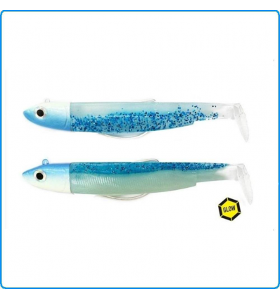 BLACK MINNOW FIIISH 90mm 2COMBO OFFSHORE 10g BLUE GLOW SHINY BLUE SPINNING MARE