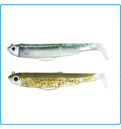 BLACK MINNOW FIIISH 120mm 2COMBO SHORE 12+10g COLOR KAKI PAILLETE GHOST MINNOW