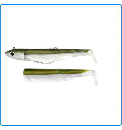 ARTIFICIALE BLACK MINNOW FIIISH 120mm 25g+10 TAGLIA N3 COMBO OFFSHORE COLOR KAKI