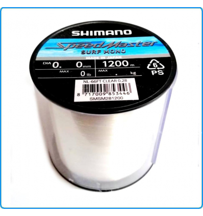 Filo Shimano Speedmaster 1200m 0.25mm 5.54Kg lenza da pesca mare lago fiume