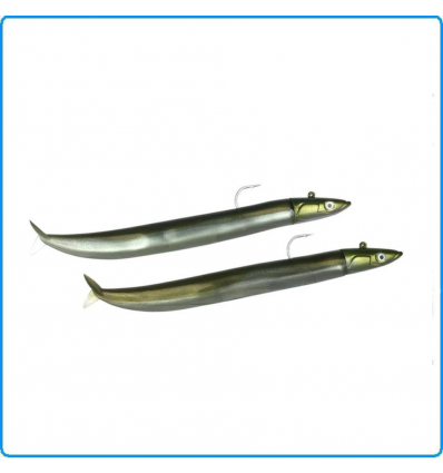 ARTIFICIALE CRAZY SAND EEL FIIISH 180mm 35g+9.5g 2 COMBO OFF SHORE KAKI