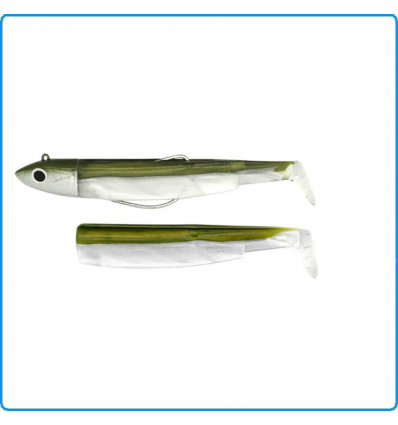 ARTIFICIALE BLACK MINNOW FIIISH 90mm 10g+4 TAGLIA N2 COMBO OFF SHORE COLOR KAKI