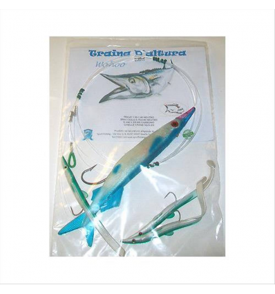 PARATURA TRAINA D'ALTURA CON ARTIFICIALE SILICONE 22CM E TRE ANGUILLINE 14CM