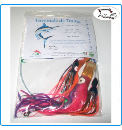 TERMINALE TRAINA ALTURA TROLLING JET PURPLE PESCA AL TONNO MARLIN SPADA ALALUNGA